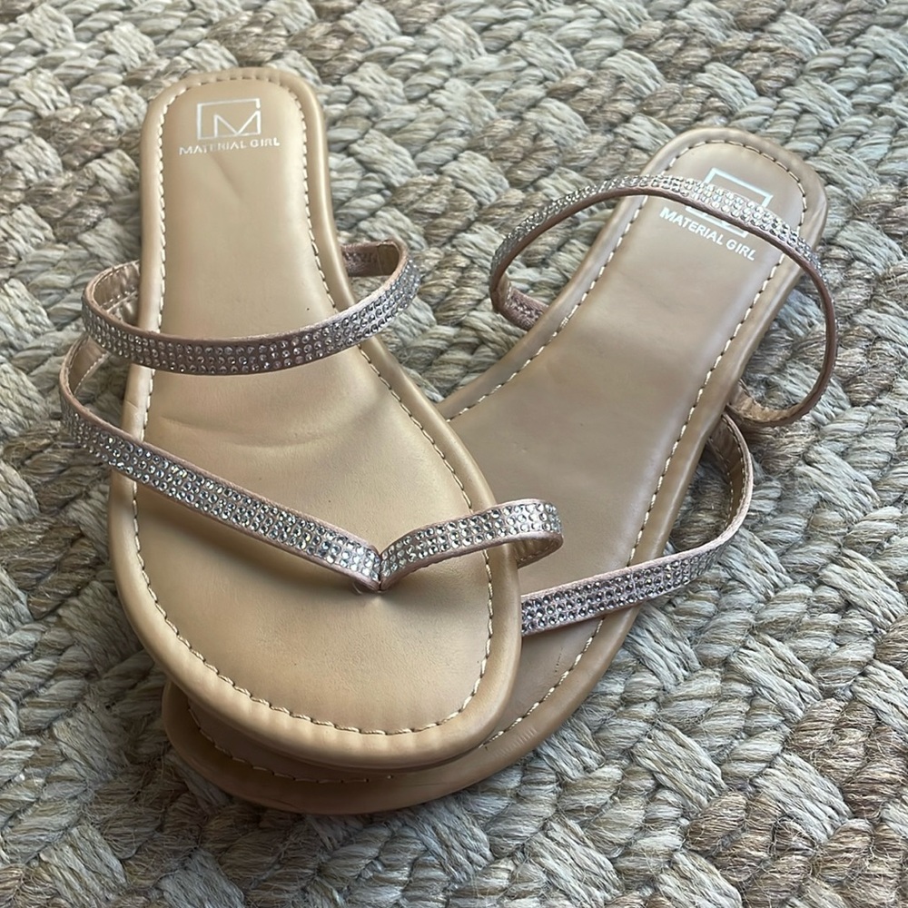 Material Girl flat sandals with bling